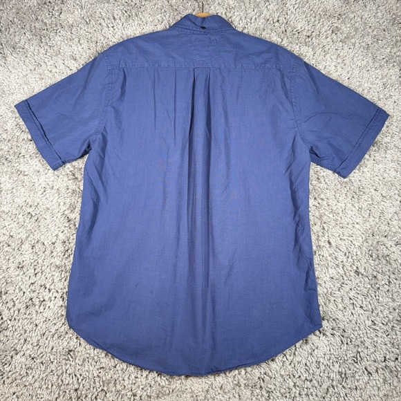 Tommy Hilfiger 100% Cotton Full Button Up Pocket Dress Work Shirt Blue Large - Picture 9 of 13